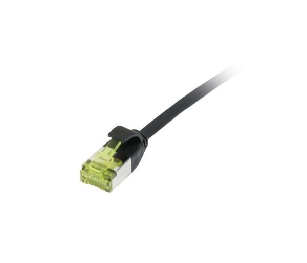 Patchkabel RJ45 CAT6A 500Mhz 05m svart UFTP slimline rund d38mm TPELSZHSuperflex AWG32 med CAT7 råkabel Synergy 21