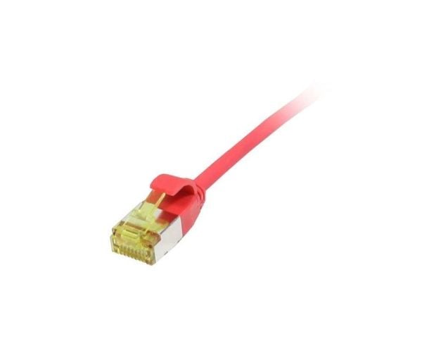 Patchkabel RJ45 CAT6A 500Mhz 2m rød UFTP slimline rund d38mm TPELSZHSuperflex AWG32 med CAT7 råkabel Synergy 21