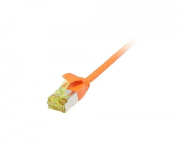 Patchkabel RJ45 CAT6A 500Mhz 5m orange UFTP slimline rund d38mm TPELSZHSuperflex AWG32 mit CAT7 Rohkabel Synergy 21