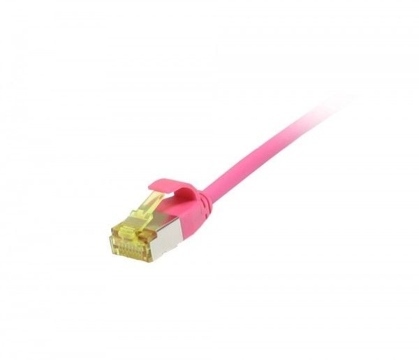Patchkabel RJ45 CAT6A 500Mhz 015m magenta UFTP slimline rund d38mm TPELSZHSuperflex AWG32 med CAT7 råkabel Synergy 21