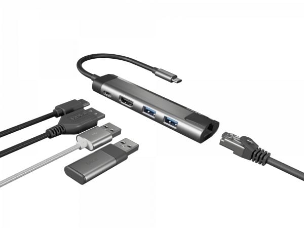 NATEC Fowler Go, USB 3.2 Gen 1 (3.1 Gen 1) Type-C, RJ-45, USB 3.2 Gen 1 (3.1 Gen 1) Type-A, USB Type-C, 5000 Mbit/s, 3840 x 2160 pixel, Rustfrit st...