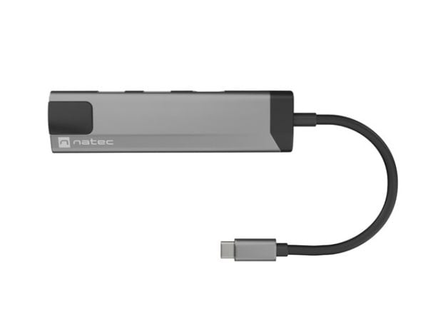 NATEC Fowler Go, USB 3.2 Gen 1 (3.1 Gen 1) Type-C, 100 W, 10,100,1000 Mbit/s, Rustfritt stål, RJ-45, USB 3.2 Gen 1 (3.1 Gen 1) Type-A, USB Type-C, ...