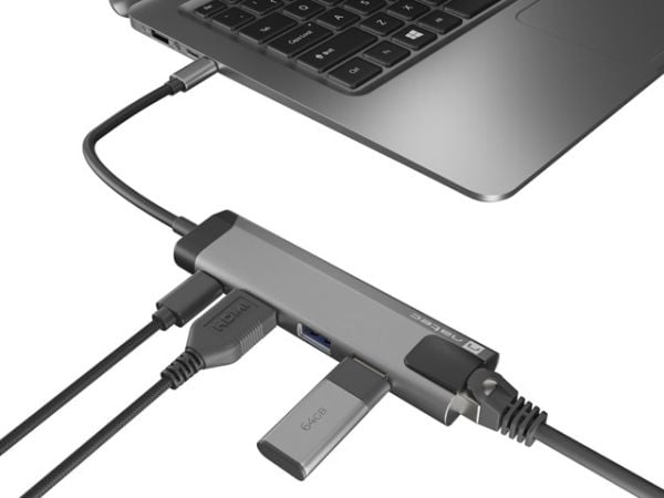 NATEC Fowler Go, USB 3.2 Gen 1 (3.1 Gen 1) Type-C, 100 W, 10,100,1000 Mbit/s, Rustfritt stål, RJ-45, USB 3.2 Gen 1 (3.1 Gen 1) Type-A, USB Type-C, ...