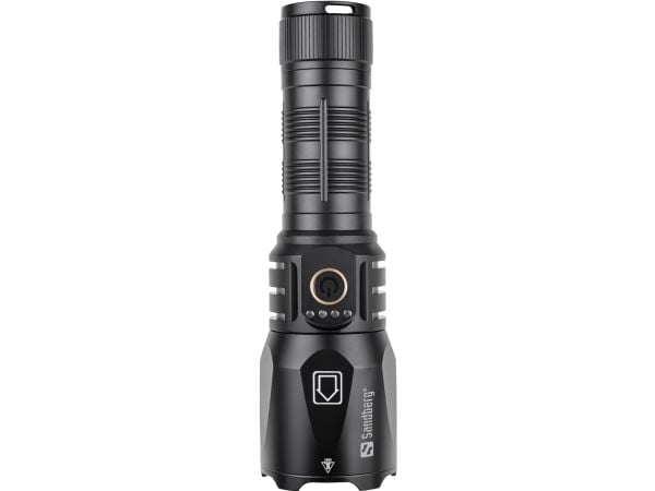 Sandberg 420-89, Käsikokoinen taskulamppu, Musta, Alumiini, IPX4, -30 - 40 °C, FCC, RoHS, UKCA, CE