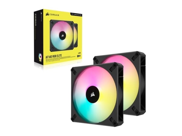 CORSAIR iCUE AF140 RGB ELITE - Kabinettvifte - høyytelses - 140 mm - svart (en pakke 2)