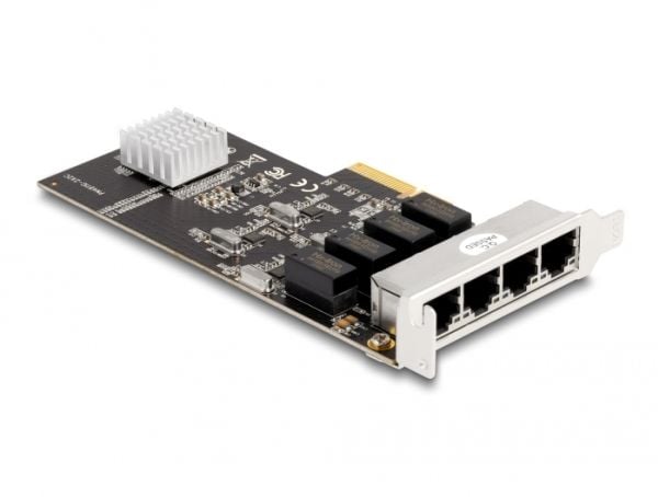 Delock - Nettverksadapter - PCIe 2.0 x4 lav profil - Gigabit Ethernet x 4