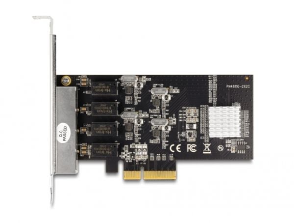Delock - Nettverksadapter - PCIe 2.0 x4 lav profil - Gigabit Ethernet x 4