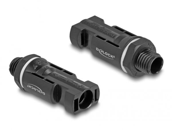 Delock - Solcellepanelkontakt - DL4 (hunn) til DL4 (hann) - 1000 V - snap-in - svart (en pakke 2)