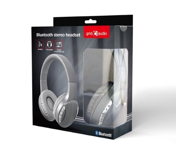 GEMBIRD Bluetooth-stereokuulokkeet hopea
