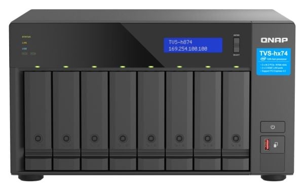 QNAP TVS-h874X, NAS, Tower, Intel® Core™ i9, Musta