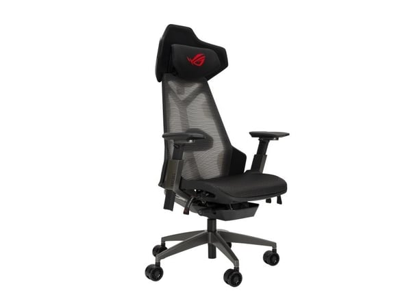 ASUS ROG Destrier Ergo - Spillestol - armlener - T-formet - tipping - roterende - aluminiumslegering - svart