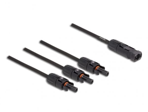 Delock - Solar cable - DL4 (hann) til DL4 (hunn) - 1000 V - 35 cm - snap-in - svart