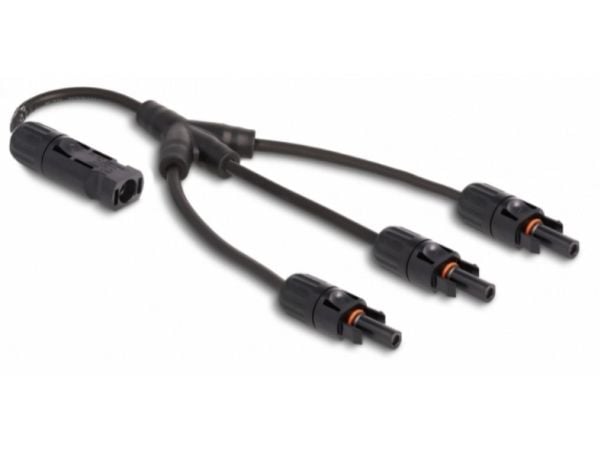 Delock - Solar cable - DL4 (hann) til DL4 (hunn) - 1000 V - 35 cm - snap-in - svart