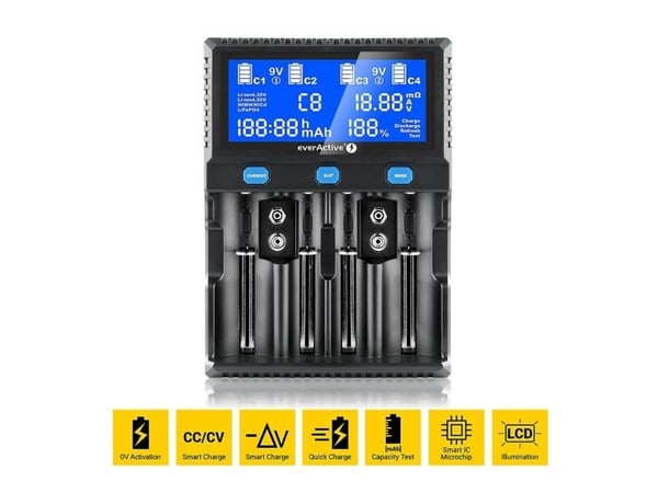 Everactive UC-4200, Lithium Iron Phosphate (LiFePO4), Lithium Polymer (LiPo), Lithium-Ion (Li-Ion), Nikkelmetallhydrid..., 9V, AA, AAA, C, SC