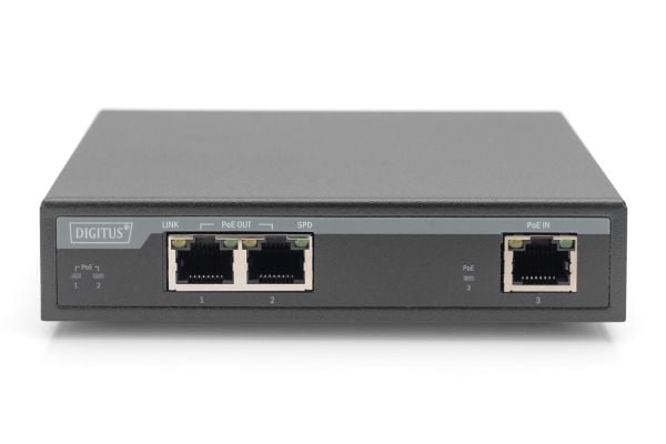 DIGITUS Extender 4PPoE 2-ports 60W 100m forlenger sort