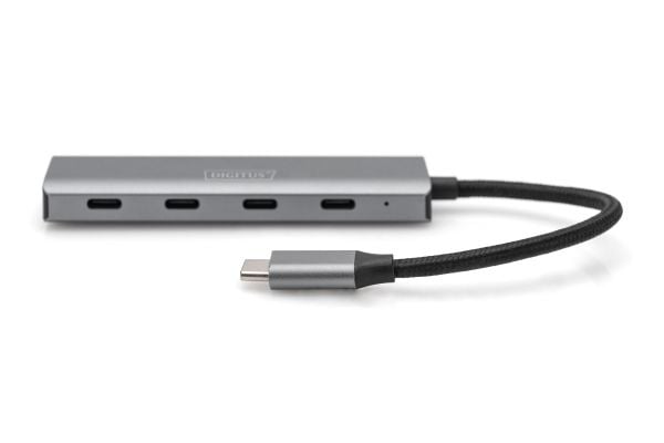 DIGITUS USB-C 4 port HUB mørkegrå 4x USB-C 3.1/5Gbps