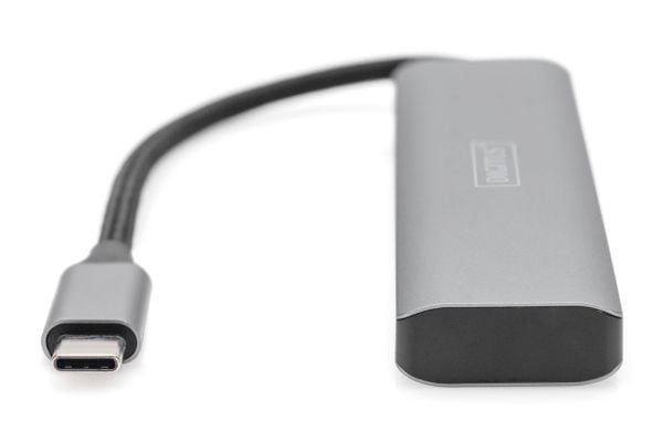 DIGITUS USB-C 4 port HUB mørkegrå 4x USB-C 3.1/5Gbps