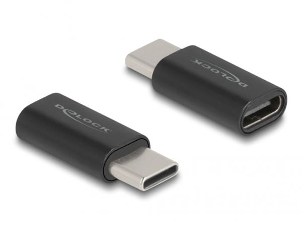 Delock - USB-adapter - USB-C (hann) til USB-C (hunn) - USB 3.2 Gen 2 - 20 V - 3 A - svart