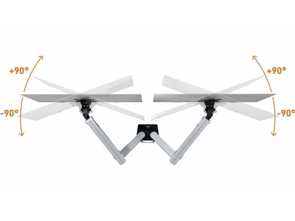 DURABLE SELECT PLUS - Monteringssett (leddarm, klemme, boltefeste) - for 2 LCD-skjermer - plastikk, aluminium, stål - sølv - skjermstørrelse: 17"-3...