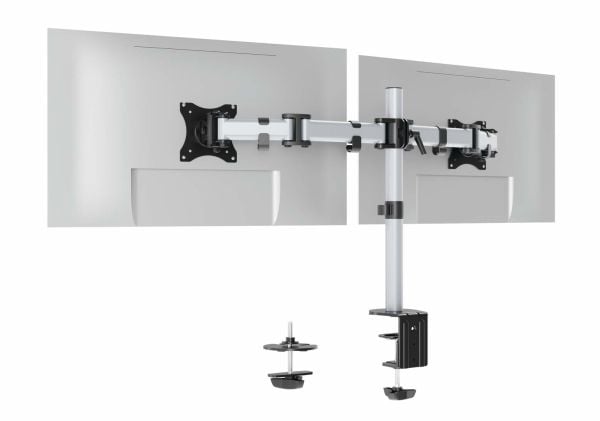 DURABLE bildskärmshållare SELECT för 2 mon. bord silver