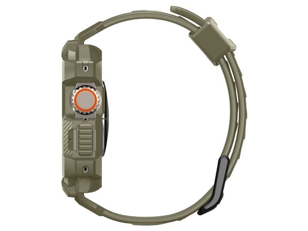 Spigen Rugged Armor, Etui, Smartklokke, Khaki, Apple, Apple Watch Ultra (49mm), Termoplastisk polyuretan (TPU)