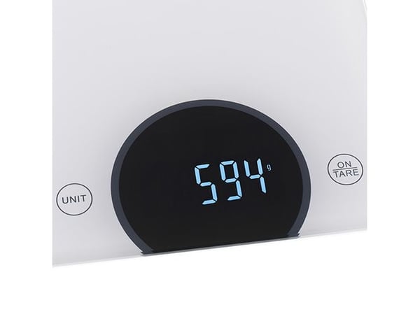 Adler AD 3173W, Elektronisk kjøkkenvekt, 10 kg, 1 g, Hvit, Glass, Innebygget