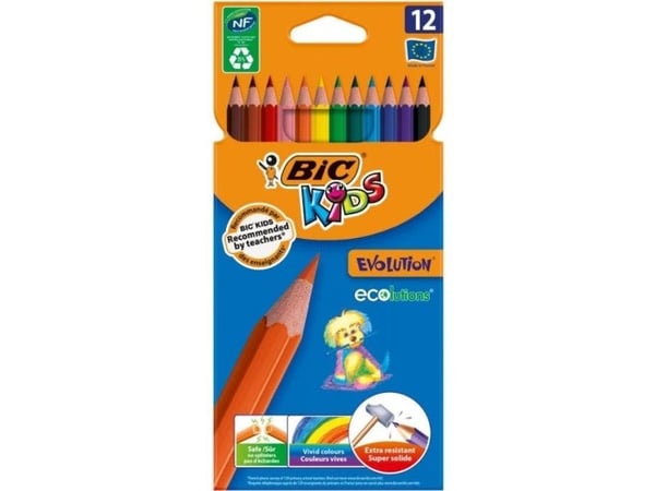 BIC KiDS ecolutions EVOLUTION - Fargeblyant - assorterte levende farger (en pakke 12)