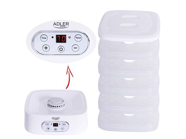 Adler AD 6658, Hvit, LCD, 70 timer, 2310 cm², 230 W, 265 mm