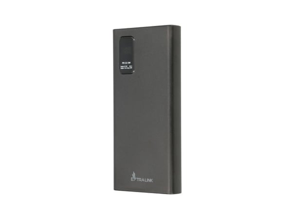 Extralink EPB-067B - Strømbank - 10000 mAh - 22.5 watt - 4.5 A - Fast Charge - 3 utgangskontakter (2 x 9-stifts USB-type A, USB-C) - svart