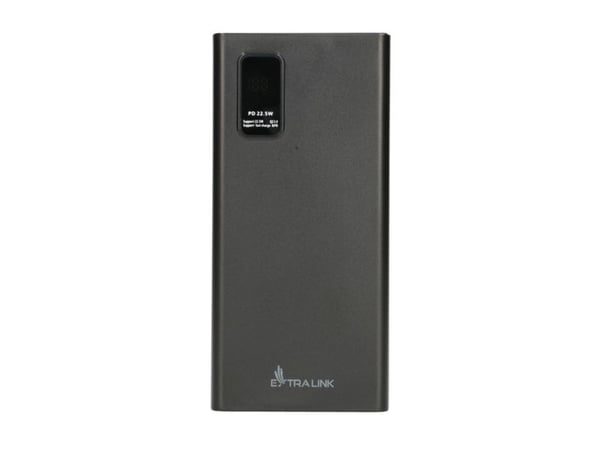 Extralink EPB-067B - Strømbank - 10000 mAh - 22.5 watt - 4.5 A - Fast Charge - 3 utgangskontakter (2 x 9-stifts USB-type A, USB-C) - svart