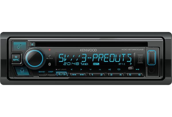 Kenwood Electronics KDC-BT960DAB, Svart, 1 DIN, 200 W, 4.0 kanaler, 50 W, CD, CD-R, CD-RW