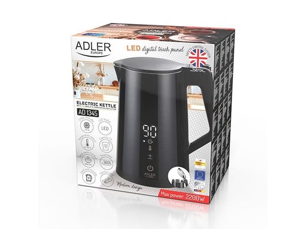 Adler AD 1345, 1,7 l, 1850 W, Sort, Vannivåindikator, Funksjon til å holde varmen