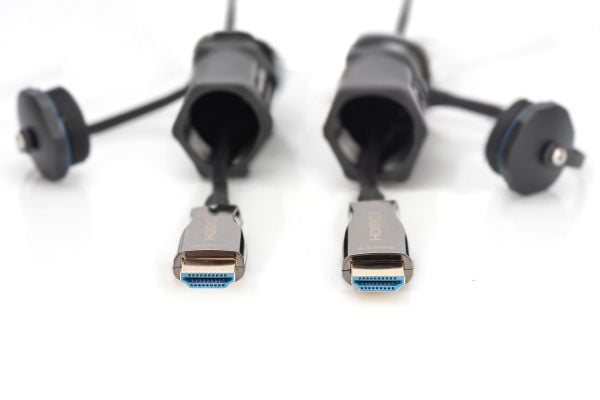 DIGITUS HDMI AOC pansret M/M IP68 4K 10m sort