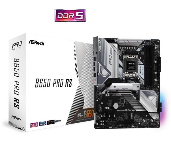 ASRock B650 Pro RS - Hovedkort - ATX - Socket AM5 - AMD B650 Chipset - USB-C 3.2 Gen 2x2, USB-C 3.2 Gen2, USB 3.2 Gen 2, USB 3.2 Gen 1 - 2.5 Gigabi...
