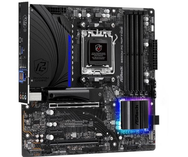 ASRock B650M PG Riptide - Hovedkort - micro ATX - Socket AM5 - AMD B650 Chipset - USB 3.2 Gen 2, USB-C 3.2 Gen2, USB 3.2 Gen 1 - 2.5 Gigabit LAN - ...
