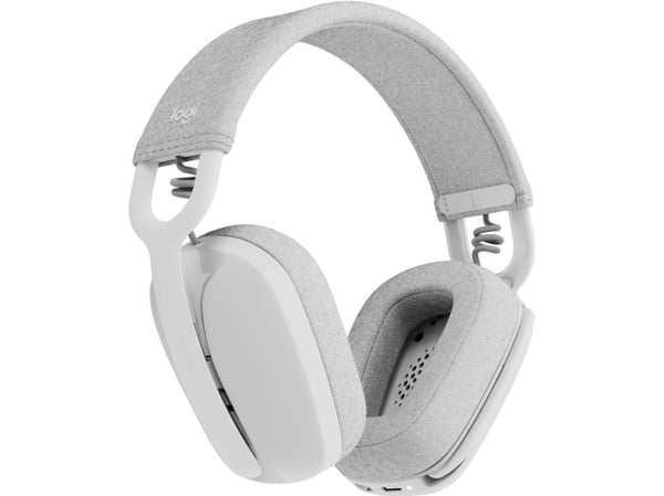 Logitech Zone Vibe Wireless - Hodesett - full størrelse - Bluetooth - trådløs - USB-C via Bluetooth-adapter - elfenbenshvit - Certified for Microso...