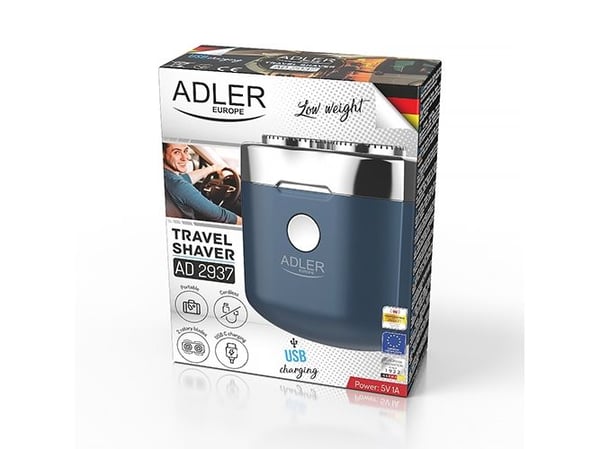 Adler AD 2937, Roterende hode, Blå, Batteri, Lithium-Ion (Li-Ion), 250 mAh, Innebygd batteri