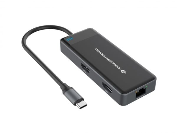 Conceptronic - Telakointiasema - USB-C - 2 x HDMI - GigE