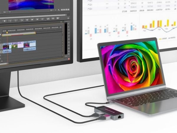Conceptronic - Telakointiasema - USB-C - 2 x HDMI - GigE