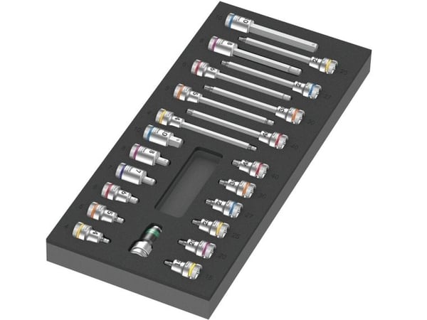 Wera 05150113001, Støpselsett, 3/8", Metrisk, 4,5,6,7,8,10 mm, TX15, TX20, TX25, TX27, TX30, TX40, 392 mm