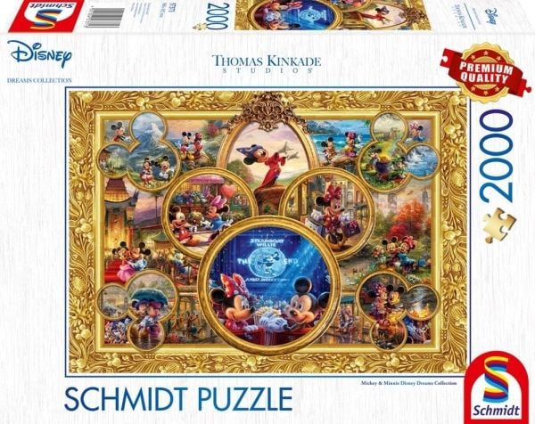 Schmidt Spiele Thomas Kinkade Studios: Disney Dreams Collections -Mickey & Minnie, 2000 styck, Tecknade serier, 12 År