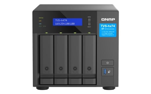QNAP TVS-H474 - NAS-server - 4 brønner - SATA 6Gb/s - RAID JBOD, 0, 1, 5, 6, 10, TM, RAID TP - RAM 8 GB - Gigabit Ethernet / 2.5 Gigabit Ethernet -...