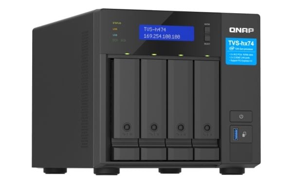 QNAP TVS-H474 - NAS-server - 4 brønner - SATA 6Gb/s - RAID JBOD, 0, 1, 5, 6, 10, TM, RAID TP - RAM 8 GB - Gigabit Ethernet / 2.5 Gigabit Ethernet -...