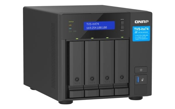 QNAP TVS-H474 - NAS-server - 4 brønner - SATA 6Gb/s - RAID JBOD, 0, 1, 5, 6, 10, TM, RAID TP - RAM 8 GB - Gigabit Ethernet / 2.5 Gigabit Ethernet -...
