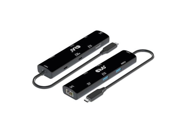 Club 3D 6-in-1 Hub - Dokkingstasjon - for skrivebord, bærbar - USB4 - HDMI - 1GbE