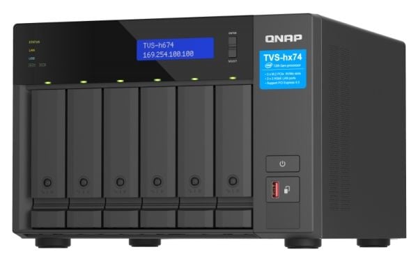 QNAP TVS-H674 - NAS-server - 6 brønner - SATA 6Gb/s - RAID JBOD, 0, 1, 5, 6, 10, 50, TM, RAID TP - RAM 32 GB - Gigabit Ethernet / 2.5 Gigabit Ether...
