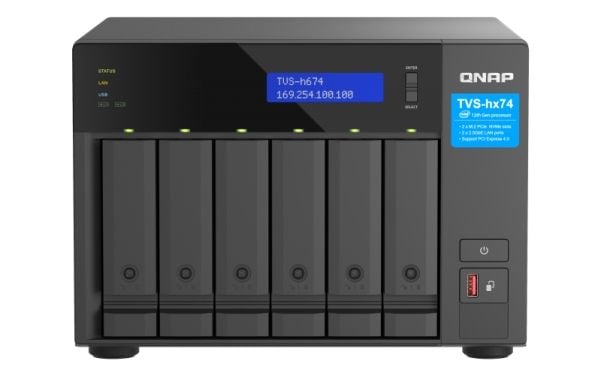 QNAP TVS-H674 - NAS-server - 6 brønner - SATA 6Gb/s - RAID JBOD, 0, 1, 5, 6, 10, 50, TM, RAID TP - RAM 32 GB - Gigabit Ethernet / 2.5 Gigabit Ether...