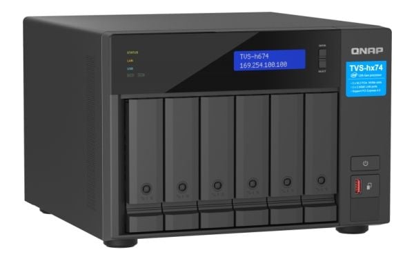 QNAP TVS-H674 - NAS-server - 6 brønner - SATA 6Gb/s - RAID JBOD, 0, 1, 5, 6, 10, 50, TM, RAID TP - RAM 32 GB - Gigabit Ethernet / 2.5 Gigabit Ether...