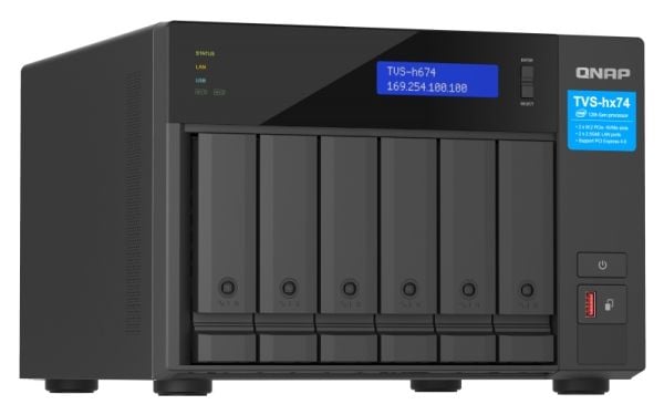 QNAP TVS-H674 - NAS-server - 6 brønner - SATA 6Gb/s - RAID JBOD, 0, 1, 5, 6, 10, 50, TM, RAID TP - RAM 32 GB - Gigabit Ethernet / 2.5 Gigabit Ether...