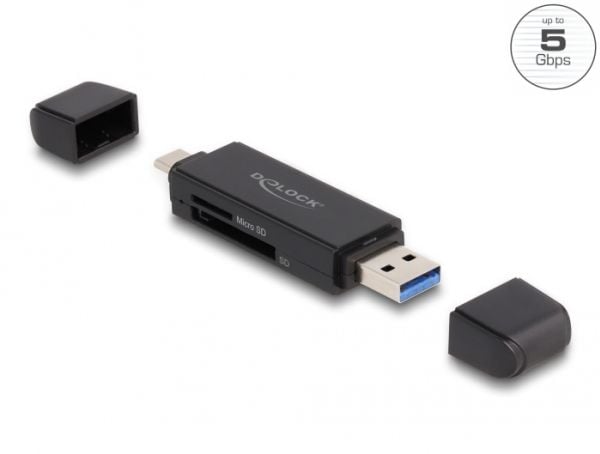 Delock - Kortleser (SD, miniSD, RS-MMC, TransFlash, MMCmobile, microSD, MMCplus, MMCmicro, microSDHC, SDXC, microSDXC, MMC II, TurboSD, Turbo miniS...
